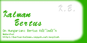 kalman bertus business card